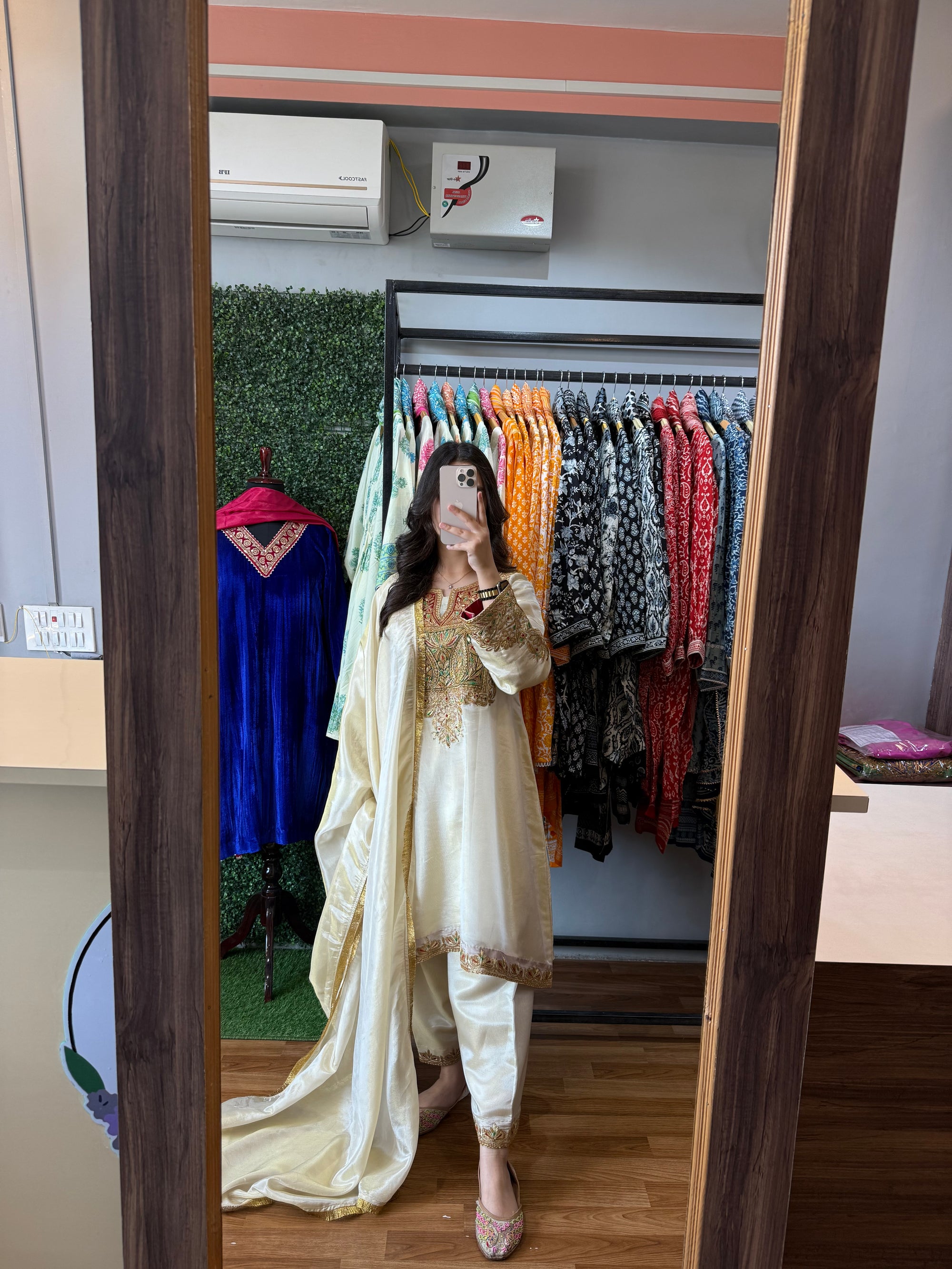 Pearl White Tilla Embroidered Suit